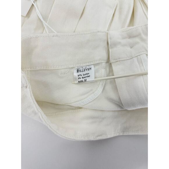 White Stretch Cargo Mini Skirt Size Medium Y2K Festival Pockets Elleven NEW - Picture 8 of 8